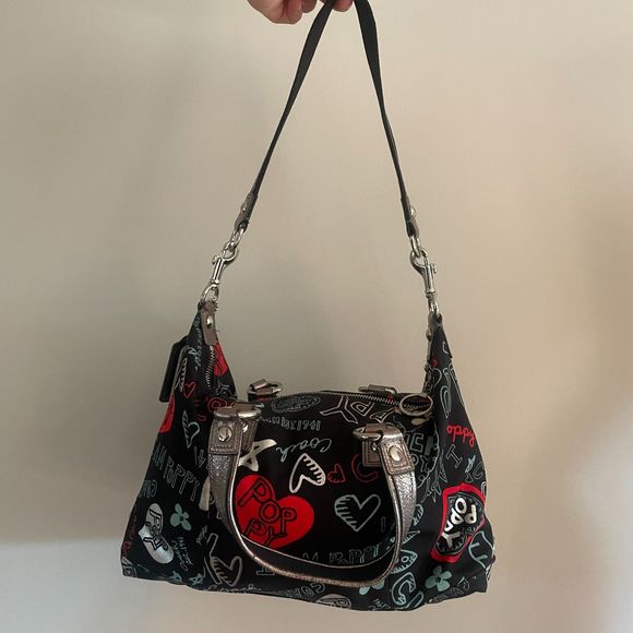 COACH POPPY GRAFFITI LUREX SATCHEL BAG #16200 - Picture 4 of 16